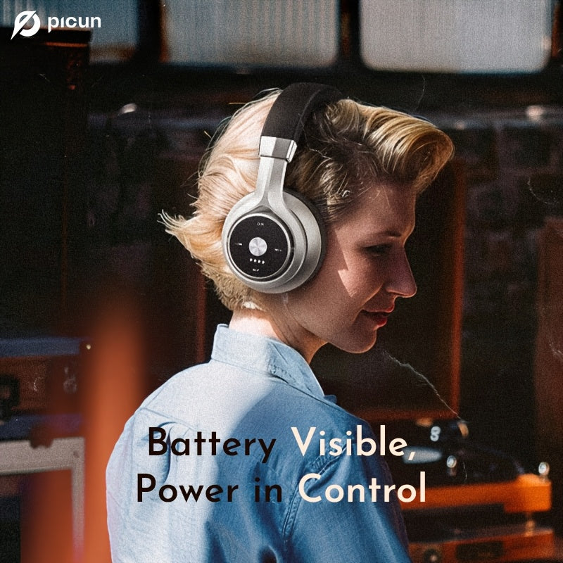 PICUN P28X Wireless Headphones - 35-Hour Battery, Low Latency, Type-C Charging