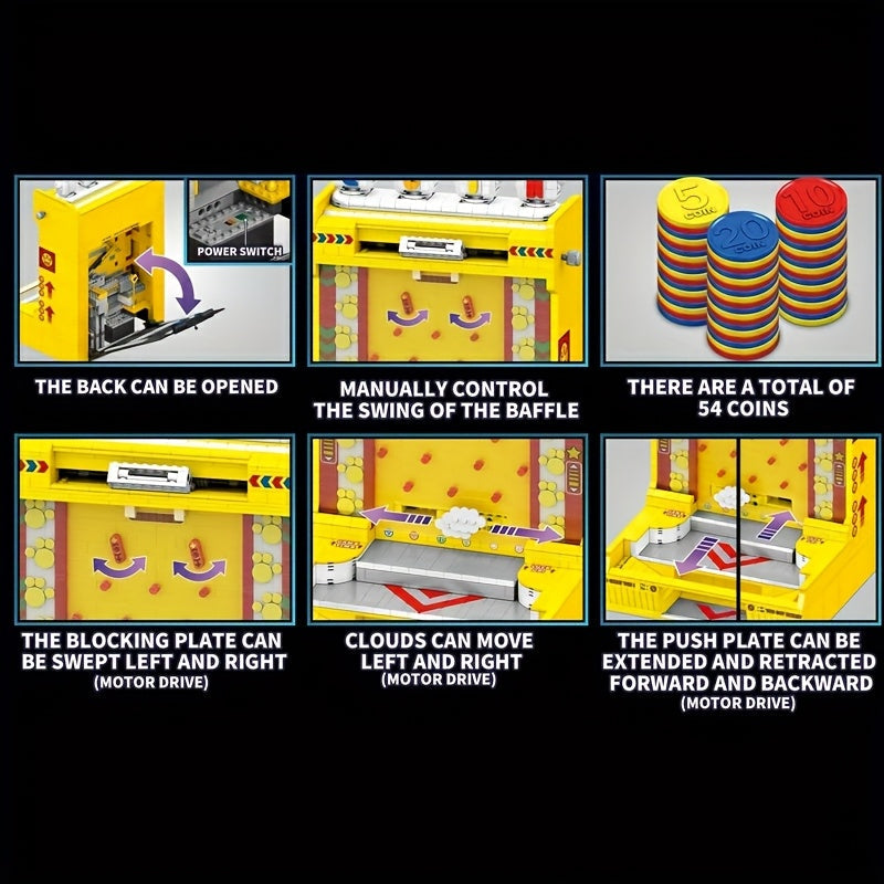 2093-Piece Modular Building Set for Christmas, Halloween & Birthday Gifts - JD044 Coin Pusher Block for Adults & Teens