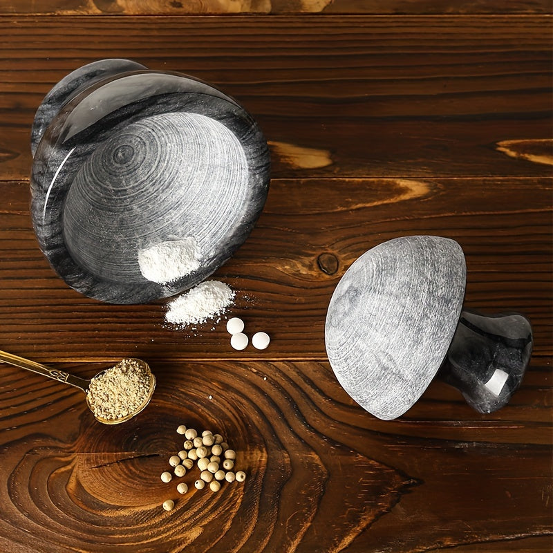 Premium Marble Mortar and Pestle Set - Natural Stone Grinder, 9.65 cm, Ideal for Spices & Pills, Easy to Use & Clean