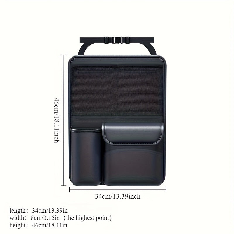 Faux Leather Multi-Function Car Storage Bag - SUV Trunk & Seat Organizer