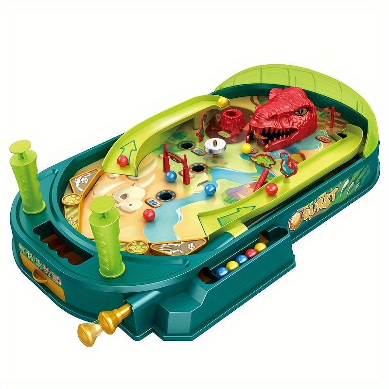 1pc Dinosaur Pinball Battle Table Game - Interactive Multi-in-1 Toy with Launch Marbles & Dinosaur Figure, Perfect STEM Gift for Kids, Skill Development