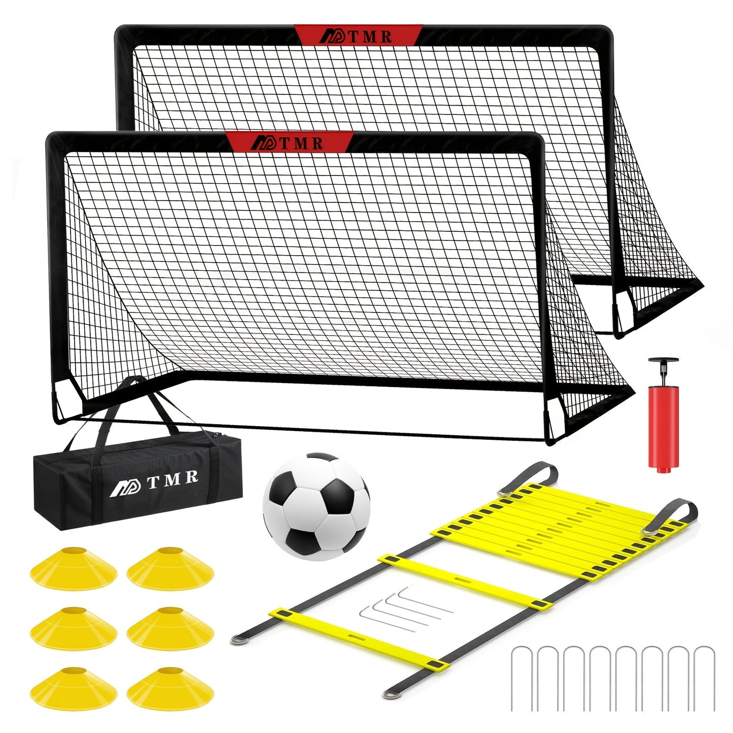Complete Soccer Goal Set with Ball, Pump, Ladder & Cones | CENLEN