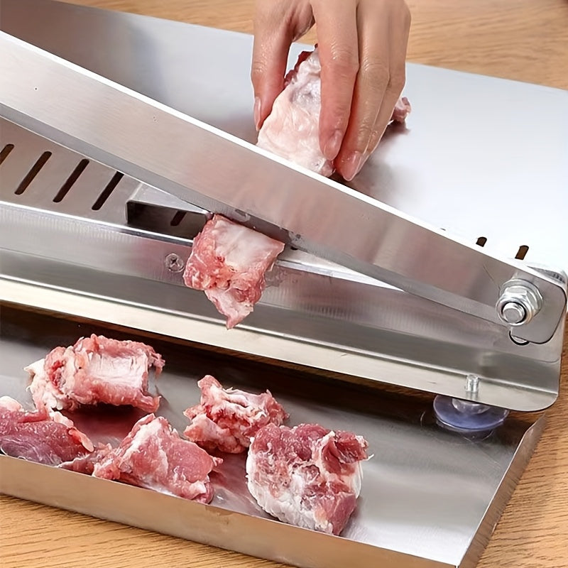 Easy-Clean Stainless Steel Manual Meat Slicer – Slice Frozen Beef, Vegetables & Bones Effortlessly | No Power Needed, Durable Kitchen Gadget