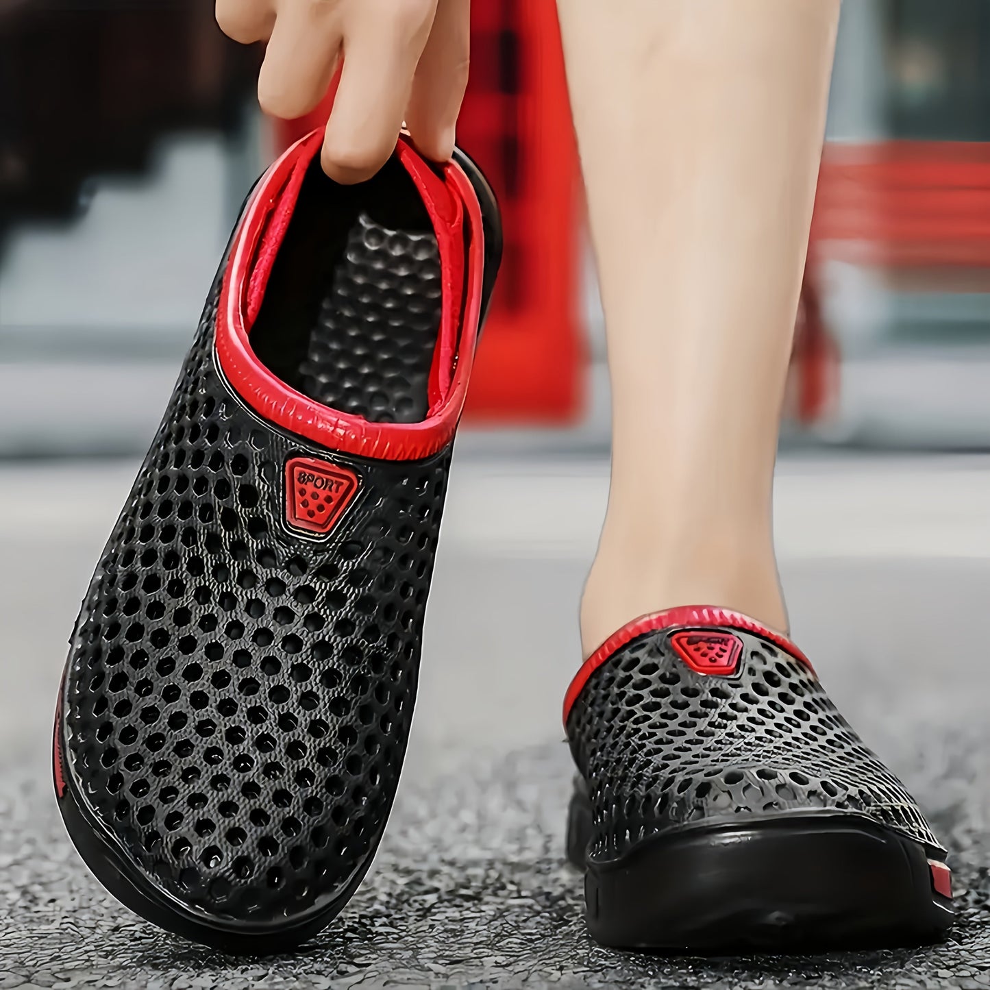 Men's Summer Breathable Slide Sandals - Dual Wear for Sports & Beach