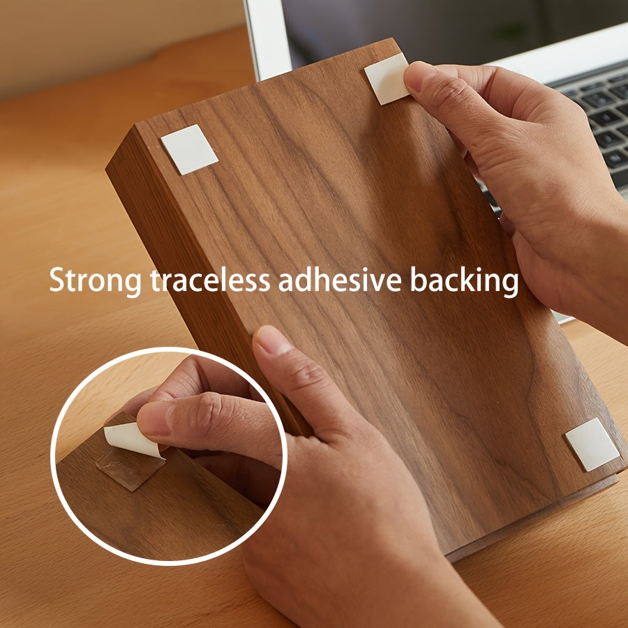 Walnut Bamboo Wood Under Desk Drawer Organizer - Self-Adhesive Slide-Out Pencil Holder