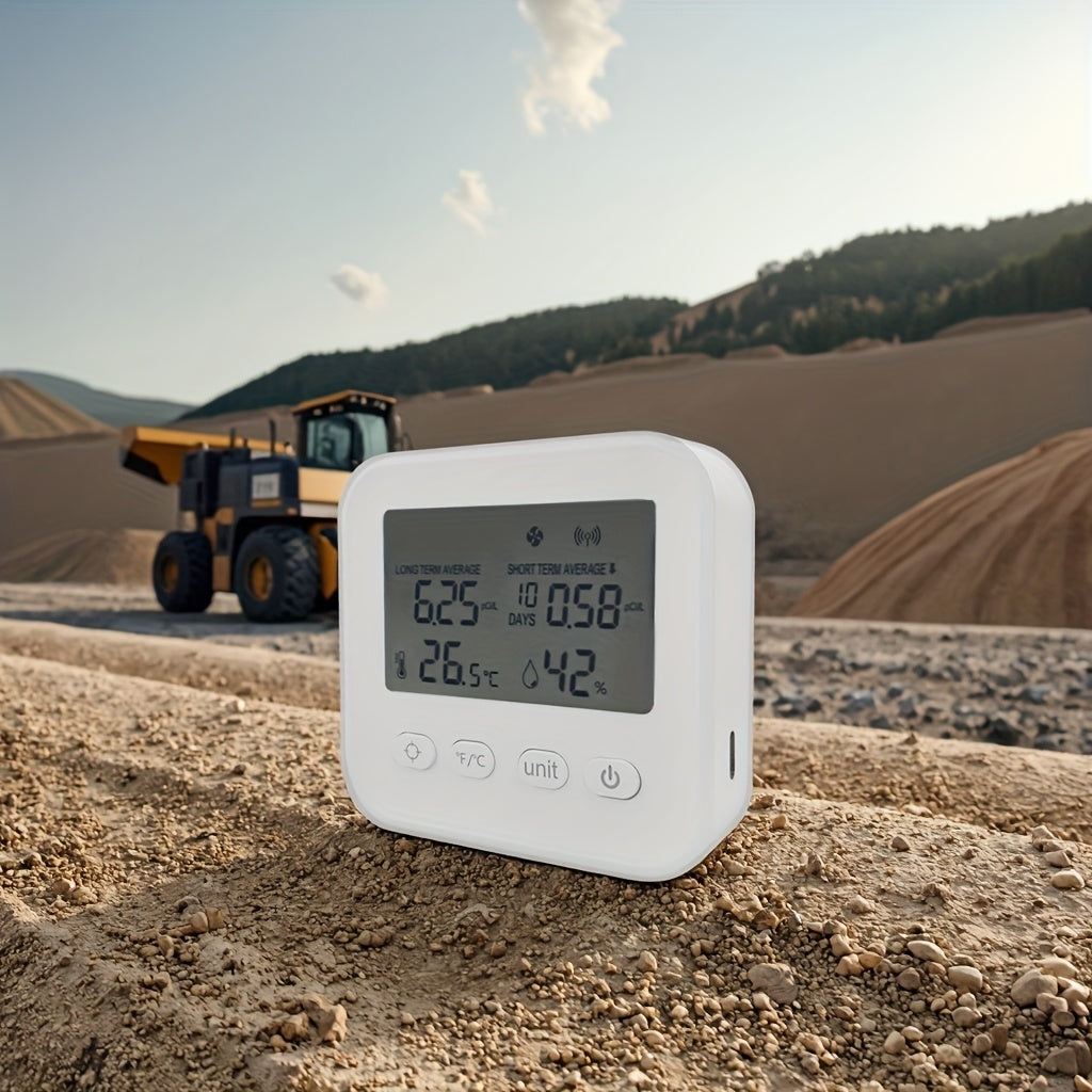 ANJKFLUR Radon Detector - High Sensitivity Continuous Monitor with USB-Powered Detection for Home and Office
