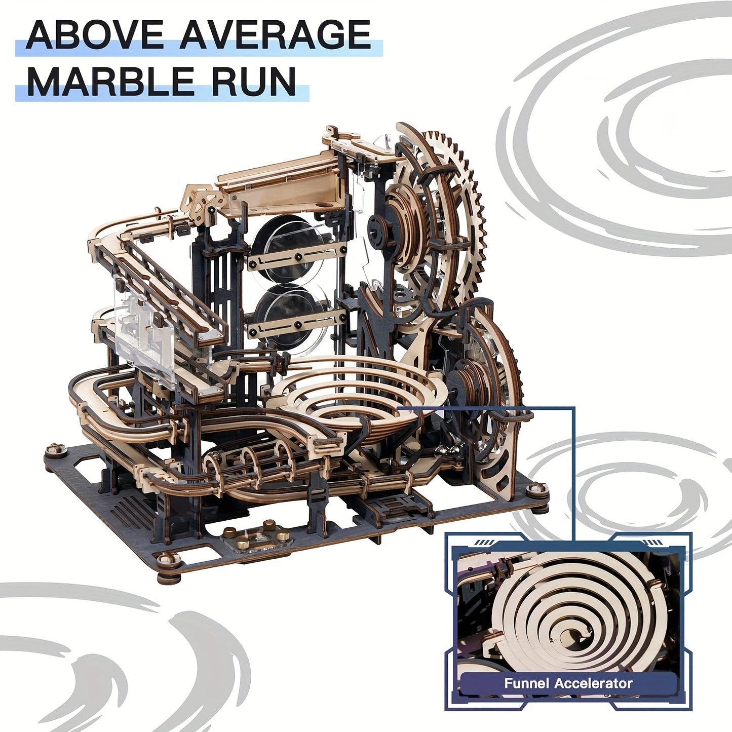 3D Wooden Puzzle Night City Gear Rotation Model - Perfect Craft Gift for Enthusiasts