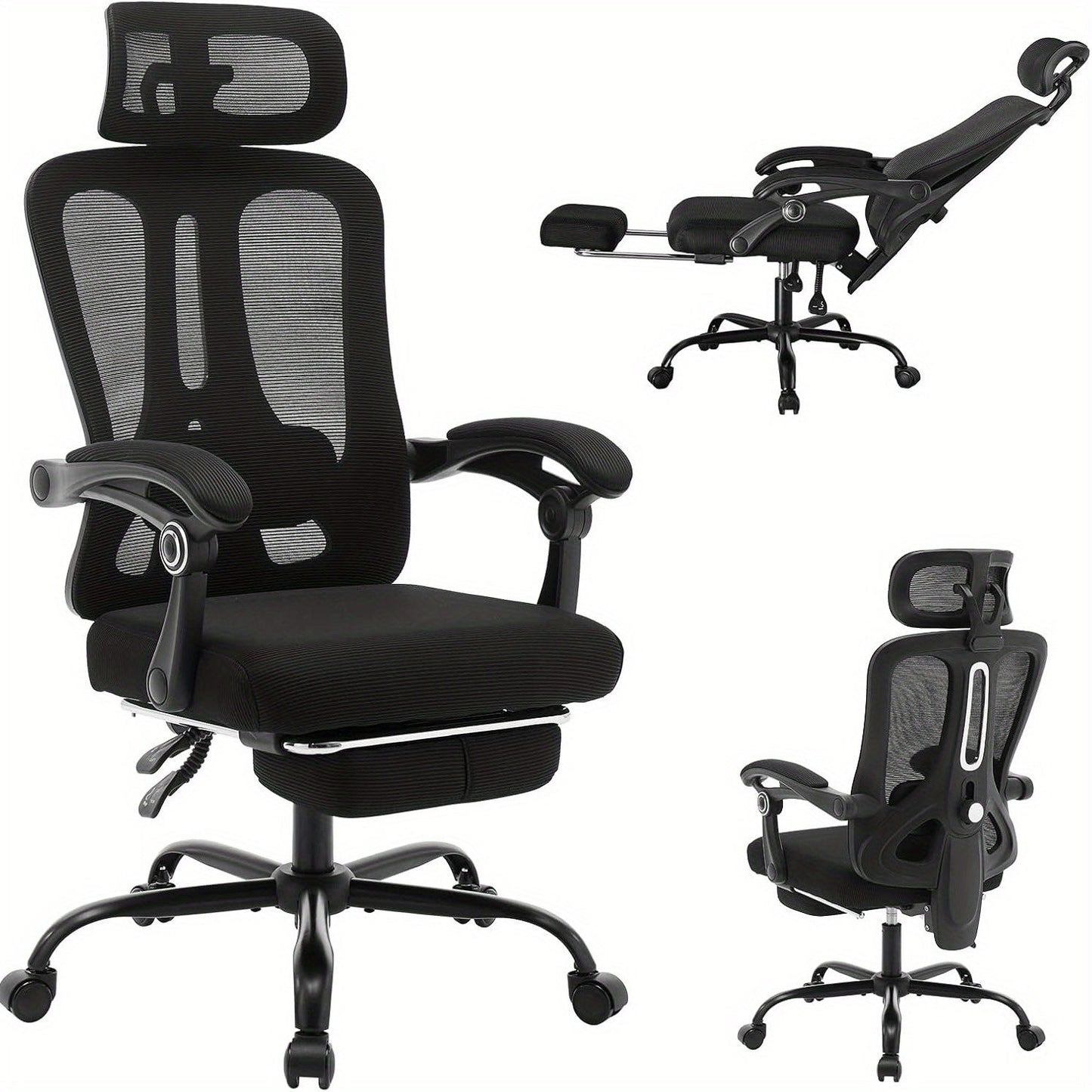 Ergonomic Office Chair with Adjustable Lumbar Support and Footrest