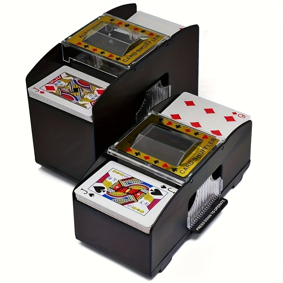 Dual-Card Electric Automatic Shuffler – Premium Battery-Powered Card Mixer for Poker & Family Games