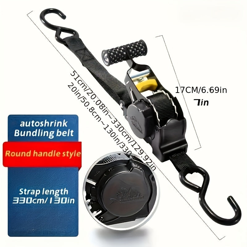 Heavy-Duty Aluminum Strap - Automatic Retractable 3.3m, 680KG Strength with Yellow Buckle