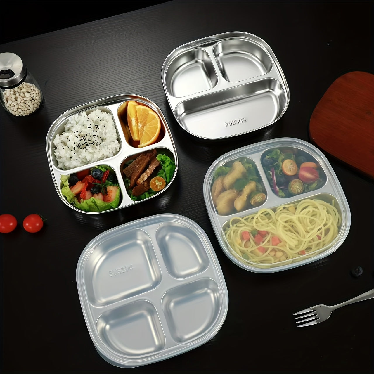 Stainless Steel Plate with PP Lid - Ideal for Kitchens, Restaurants & Parties