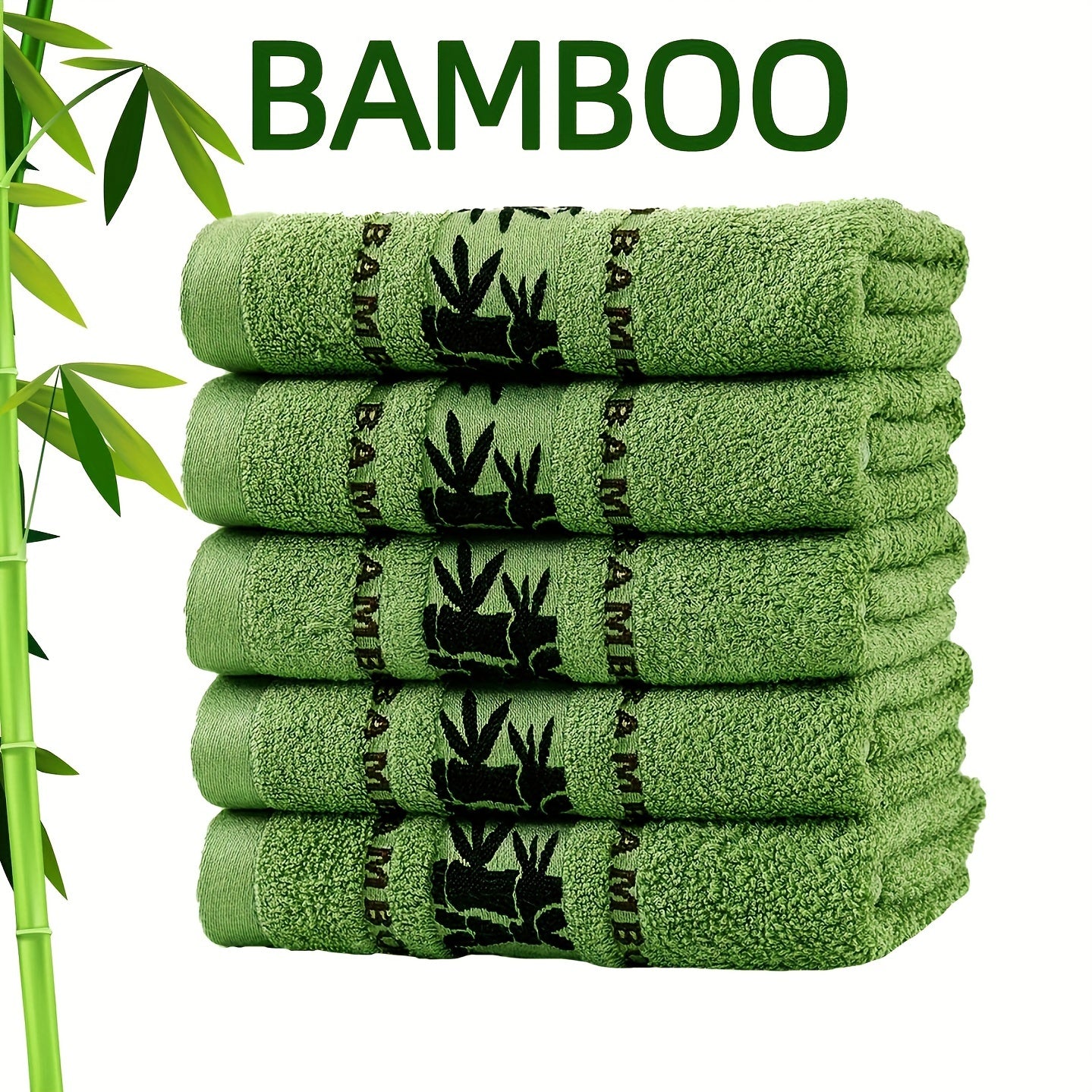 Self Flying Bamboo Fiber Towels - 5pcs Set, Absorbent & Quick-Drying, Super Soft, Beige-Friendly, Ideal Bathroom Supplies