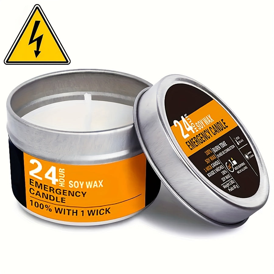 4pcs Smokeless Windproof Emergency Candles - 96 Hours Burn Time | Natural Soy Wax