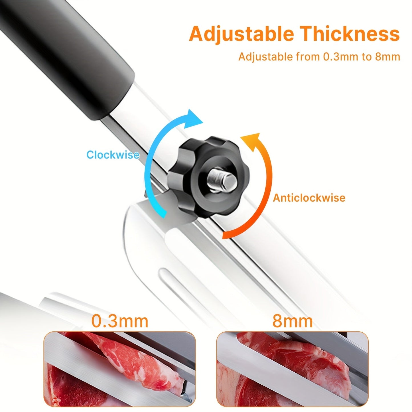 Heavy-Duty Manual Meat Slicer - Adjustable Thickness & Easy-Clean Design