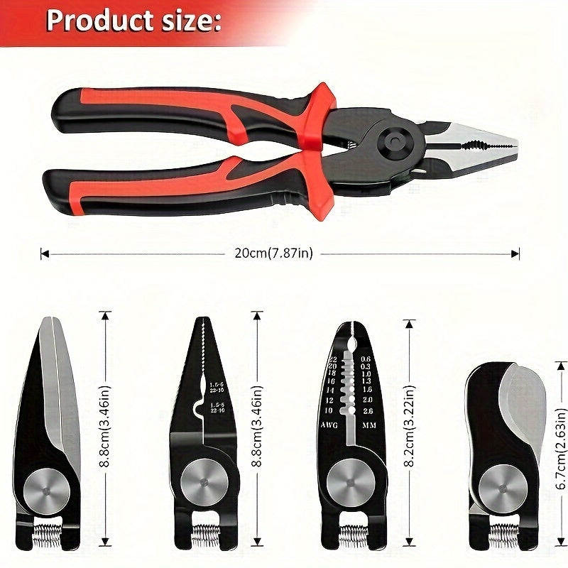 5-in-1 Multi-Purpose Pliers Set with Replaceable Heads for Electrical Maintenance
