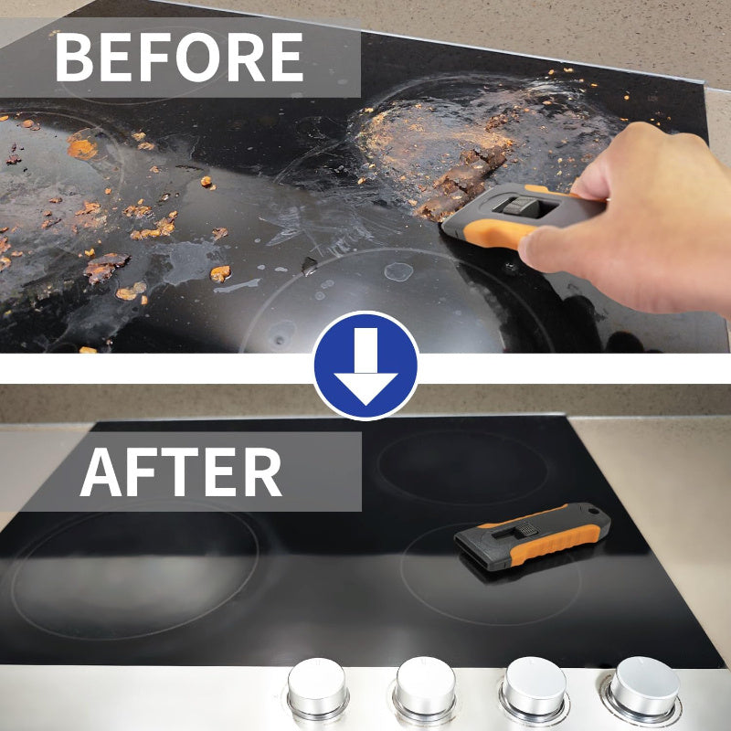 10-Blade Adhesive Removal Scraper Tool with Tail - Versatile Glass & Surface Cleaner