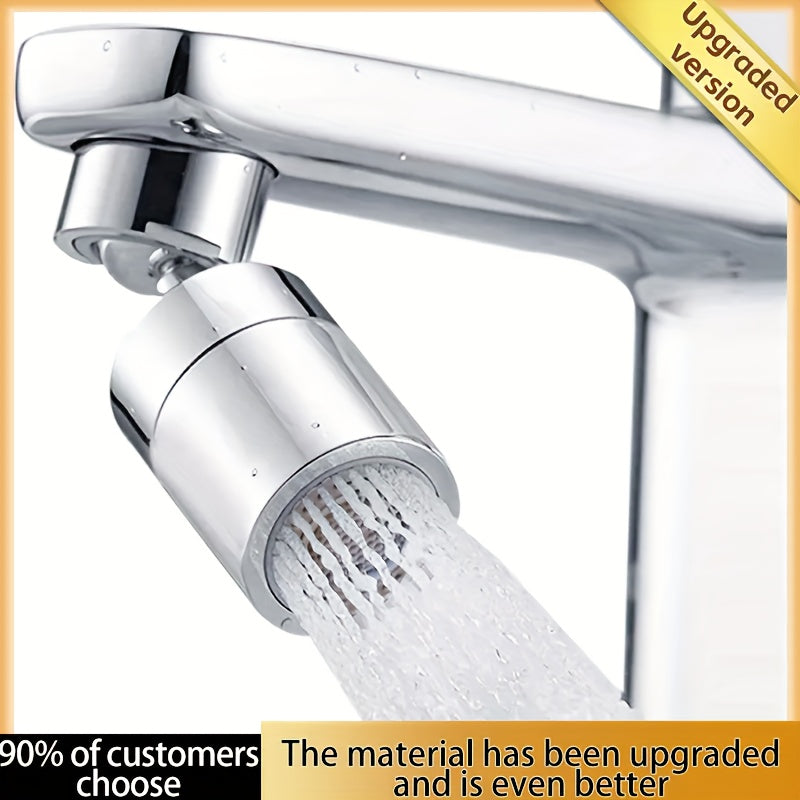360° Rotating Splash-Free Faucet - Chrome Finish, Dual Flow Modes, Extended Sprayer, Foam Option for Kitchen & Bathroom Sinks