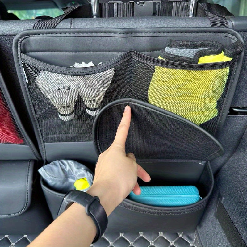 Faux Leather Multi-Function Car Storage Bag - SUV Trunk & Seat Organizer