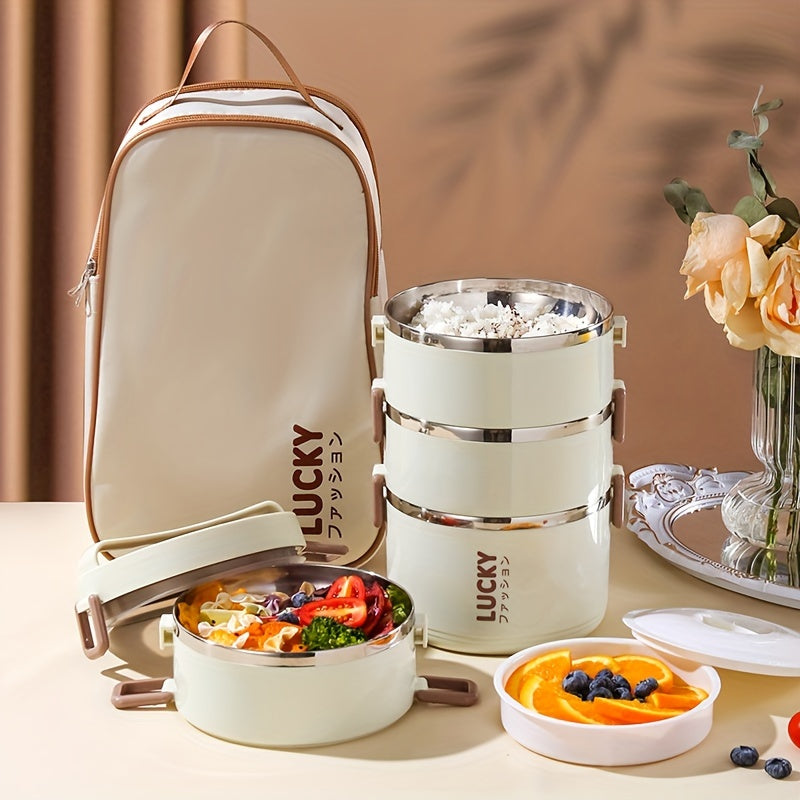 Lucky Charm Stainless Steel Lunch Box Set with Insulated Tote - Durable, BPA-Free, Perfect for School, Work & Camping