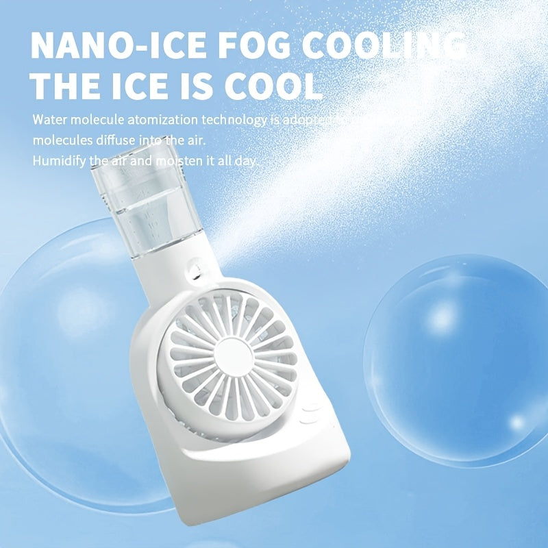 SENBOWE 2-in-1 USB Fan & Humidifier - Portable, Quiet, 4 Speeds, Adjustable Humidity - Ideal for Home & Office