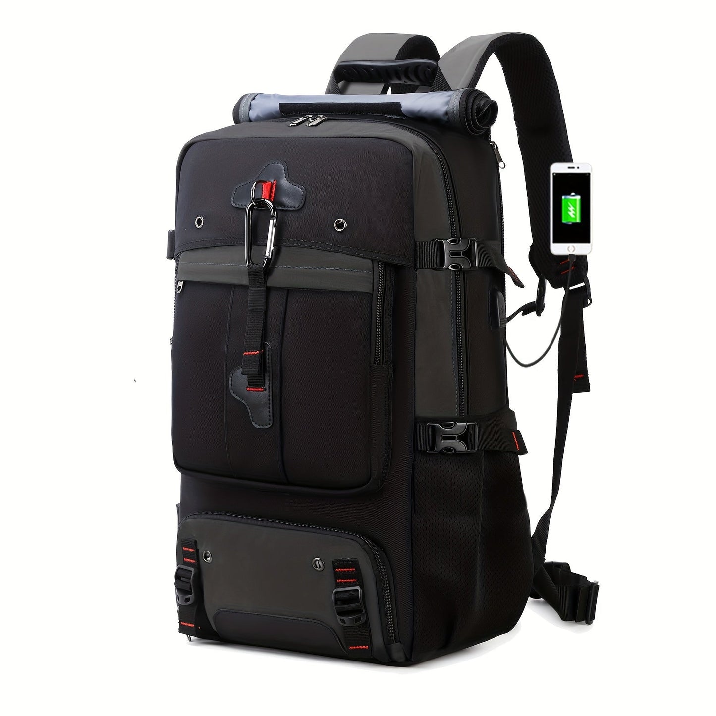 50L Large Capacity Hiking Backpack with Shoe Compartment - Convertible & Unisex