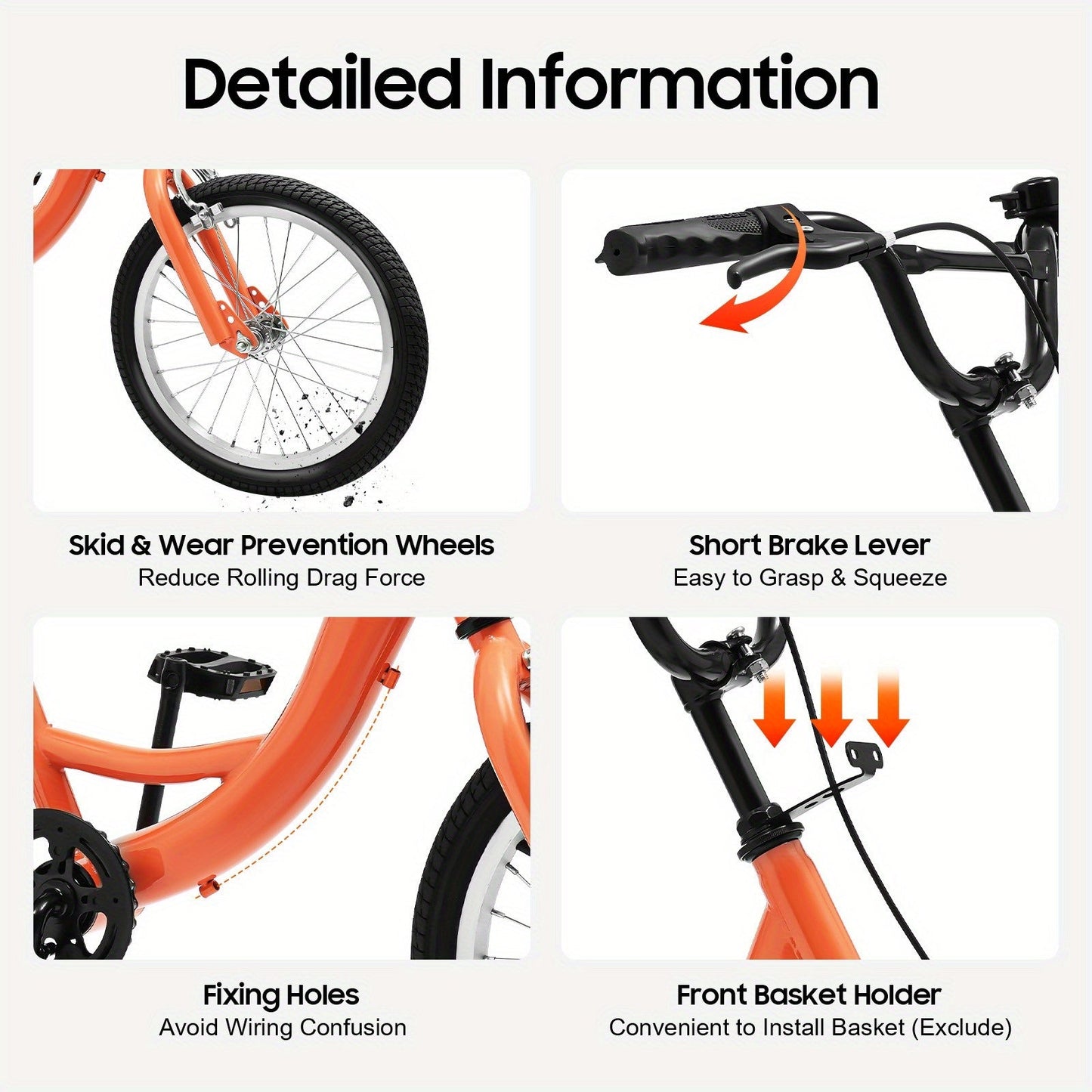 40.64cm Kids Tricycle with Adjustable Handlebar & Seat, Lightweight Steel Frame, Rear Basket, and Safety Features – Ideal for Outdoor Fun & Shopping