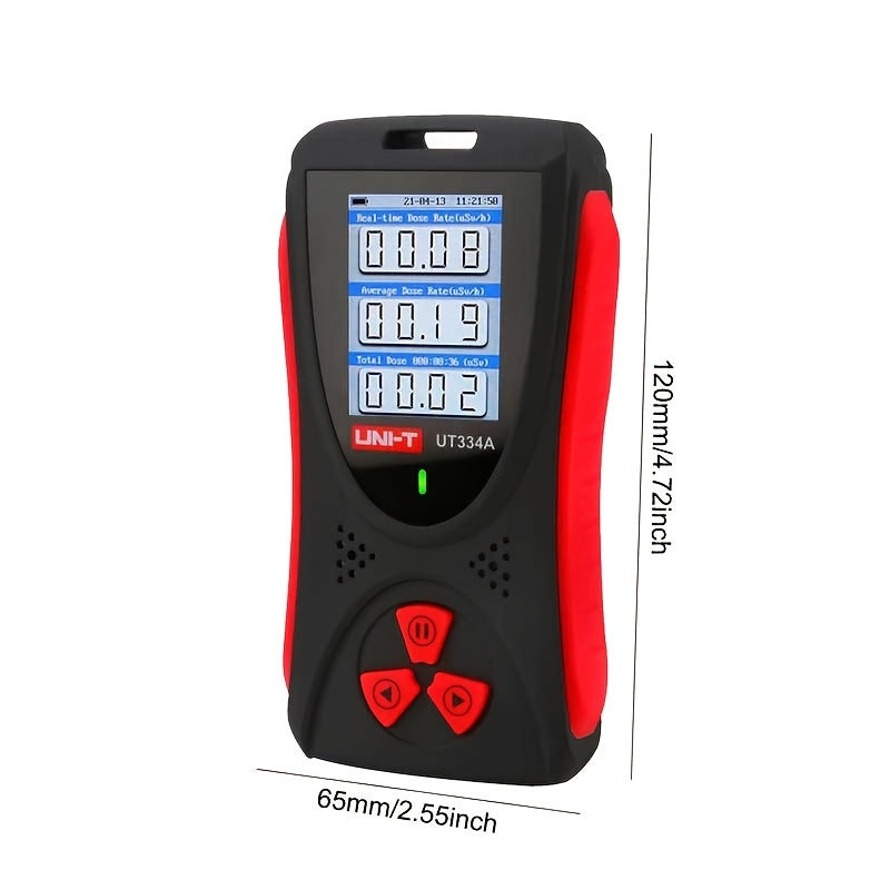 Rechargeable UNI-T UT334A Digital Nuclear Radiation Detector – Portable GM Geiger Counter for Β-Γ X-Rays with LCD Display