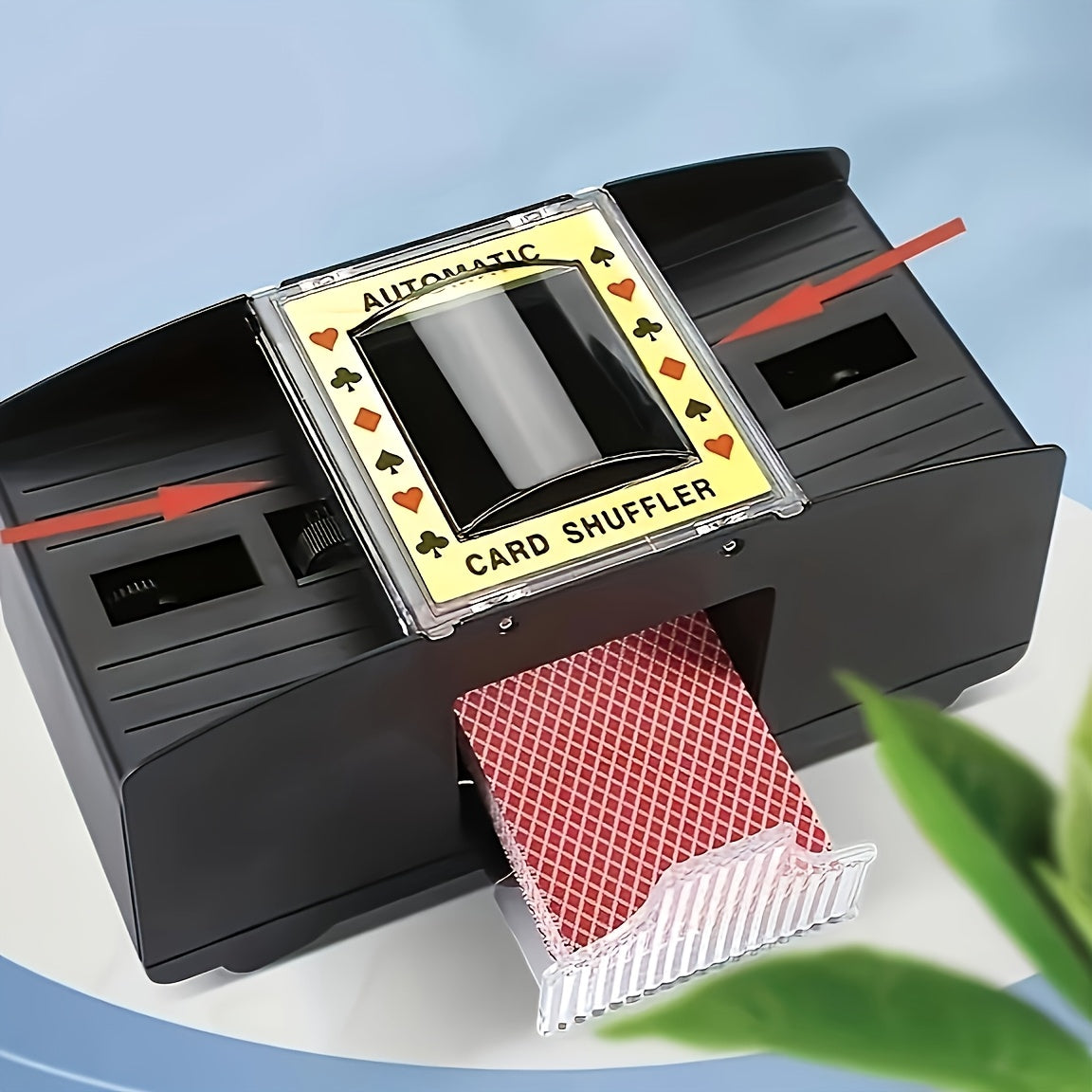 Dual-Card Electric Automatic Shuffler – Premium Battery-Powered Card Mixer for Poker & Family Games