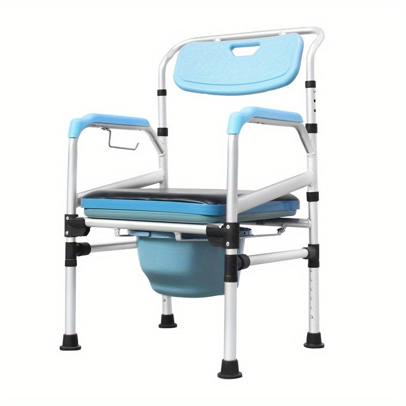 Adjustable Toilet Seat with Armrests - Ideal for Elderly & Disabled