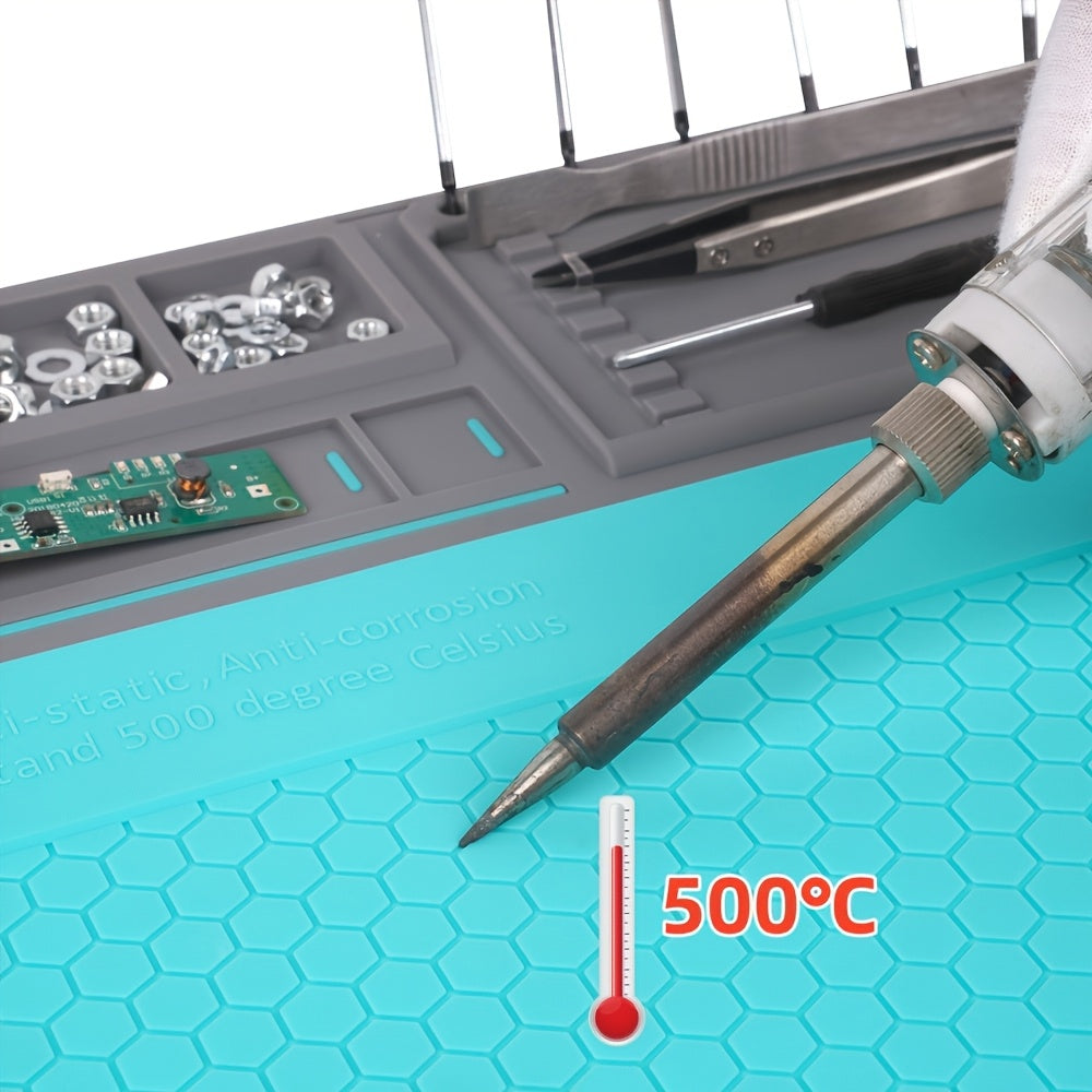 Heat Resistant Silicone Soldering Mat with Magnetic Sections for Phone Repair