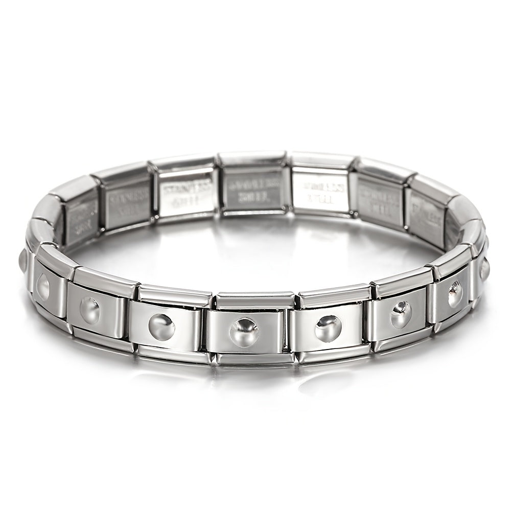 Stainless Steel Golden Elastic Bracelet - Perfect Valentine's Day Gift for Men & Women