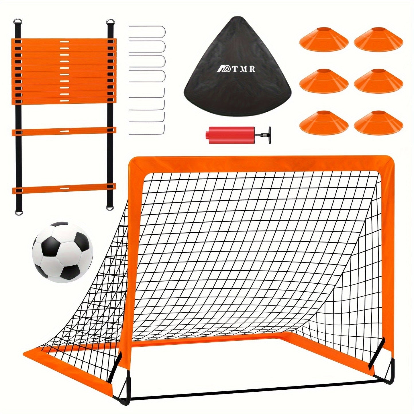 Complete Soccer Goal Set with Ball, Pump, Ladder & Cones | CENLEN