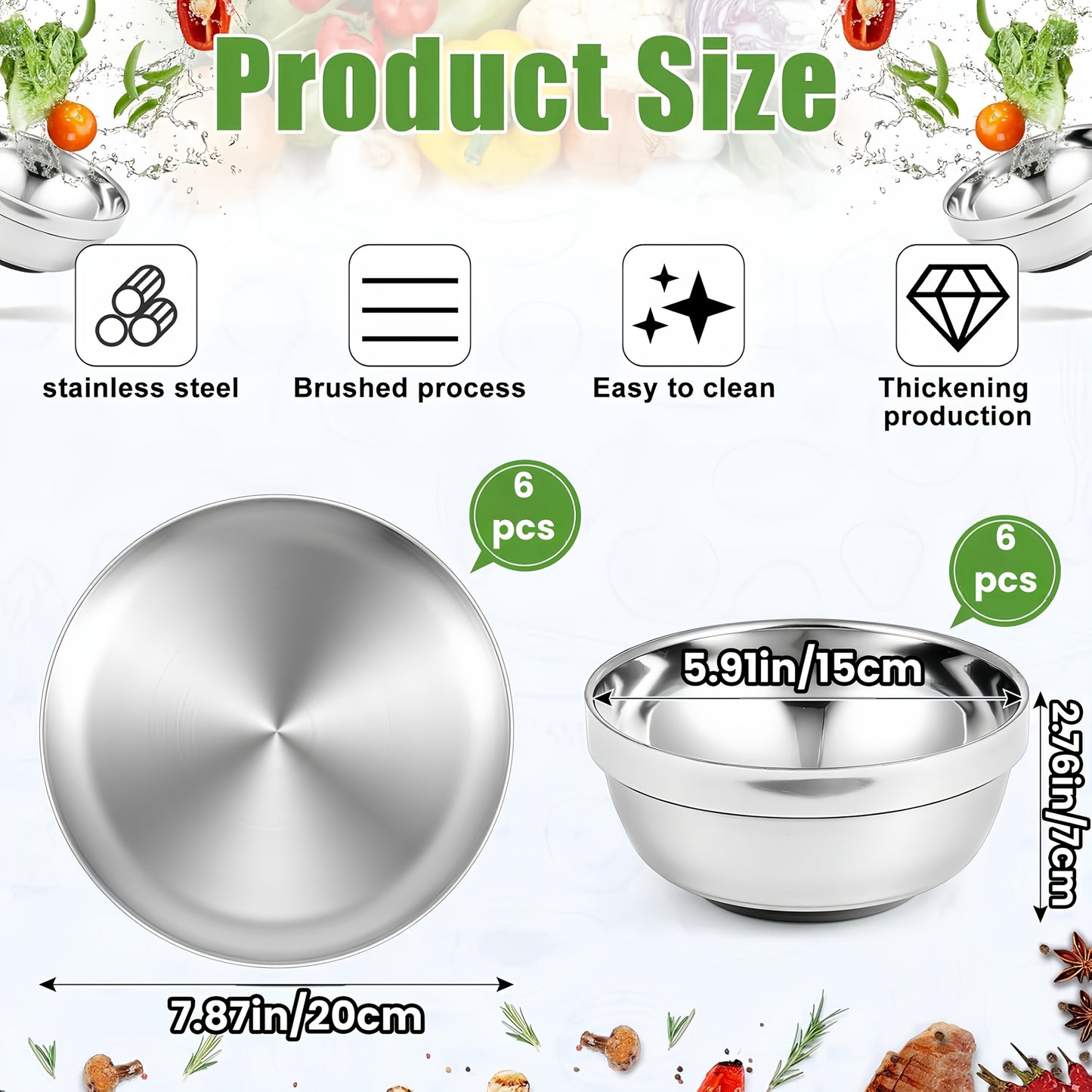 12pcs Stainless Steel Plates & Bowls Set - Insulated, Dishwasher Safe, Perfect for Camping & Gatherings