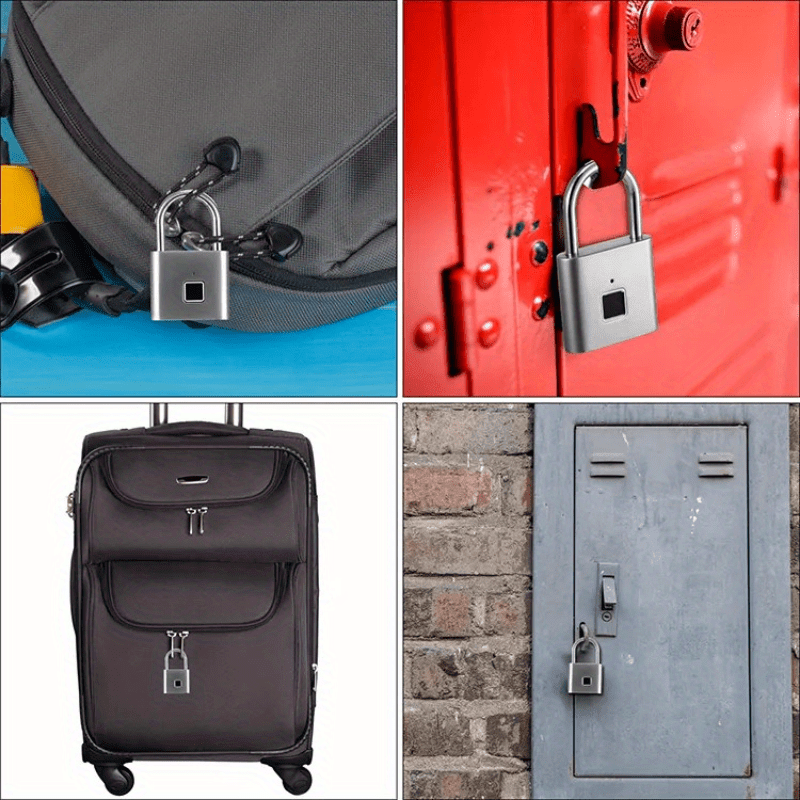 Compact Smart Fingerprint Padlock - USB Rechargeable, Keyless Security for Suitcase & Luggage