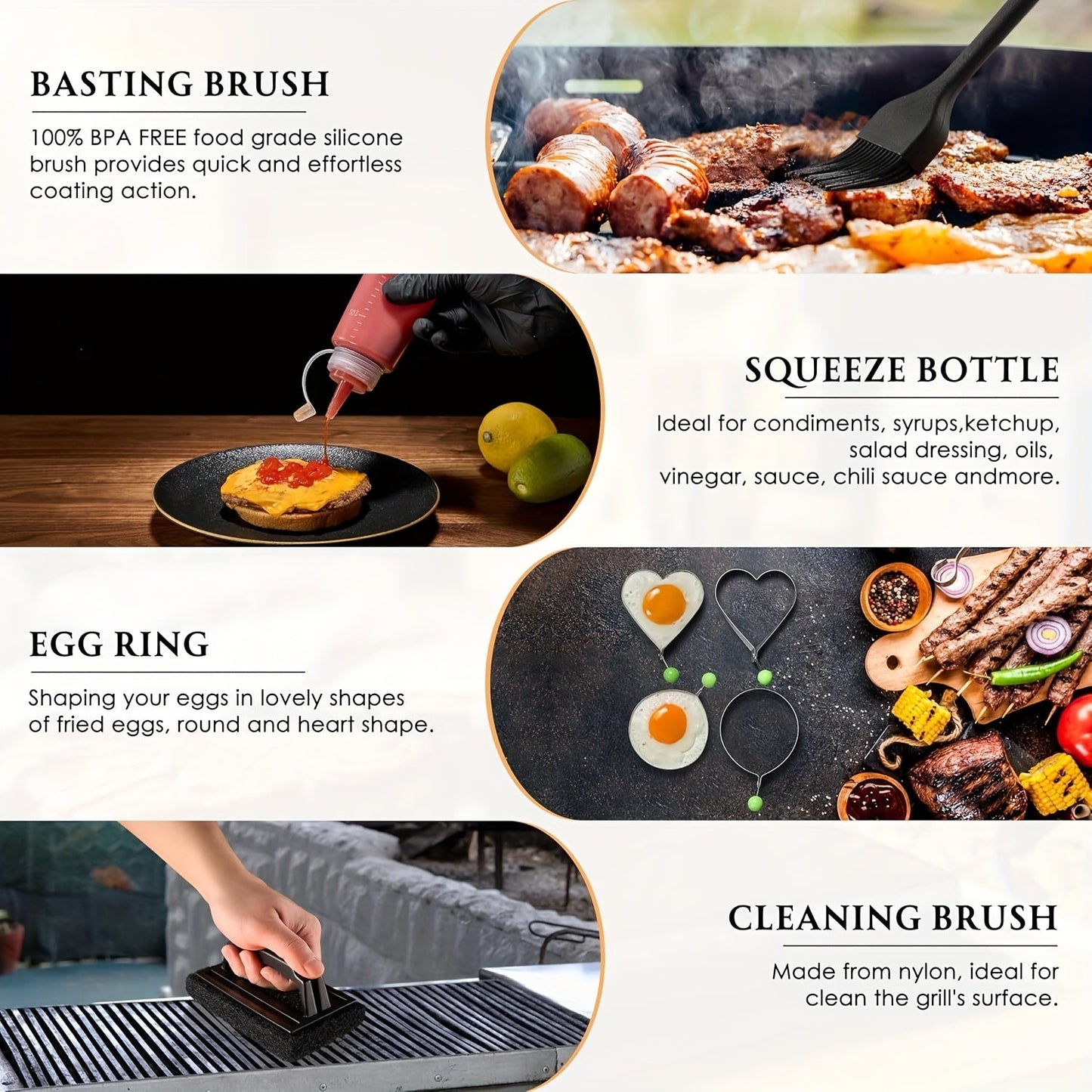 32pcs Blackstone Grill Accessory Kit - Stainless Steel Flat Top Grilling Set with Cleaning Brush, Spatula, Pizza Cutter, Skewers & More for Outdoor BBQ & Camping