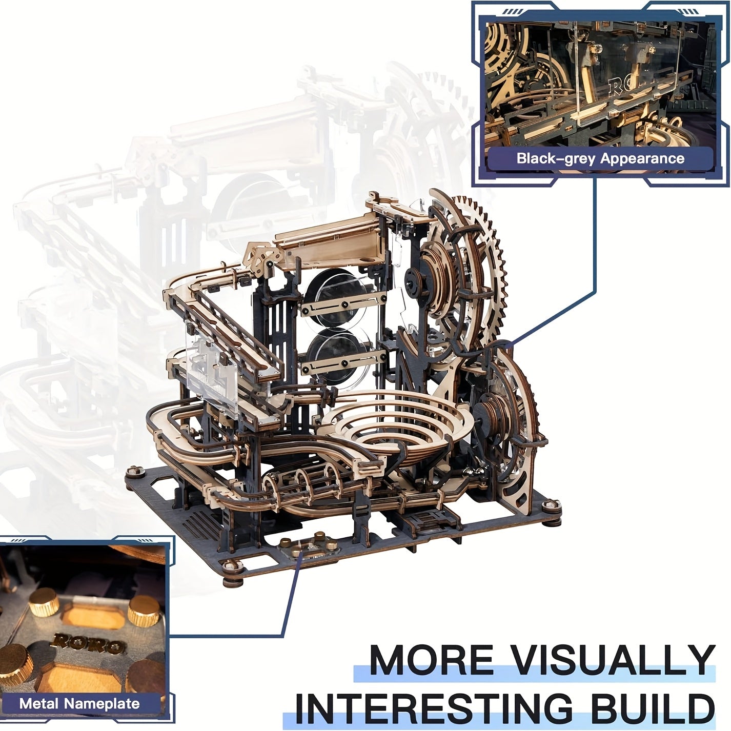 3D Wooden Puzzle Night City Gear Rotation Model - Perfect Craft Gift for Enthusiasts