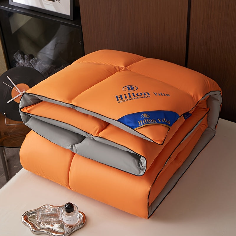 Hilton Style Double-Layered Quilt - Elegant All-Season Comfort with Soft Brushed Polyester in Light Blue