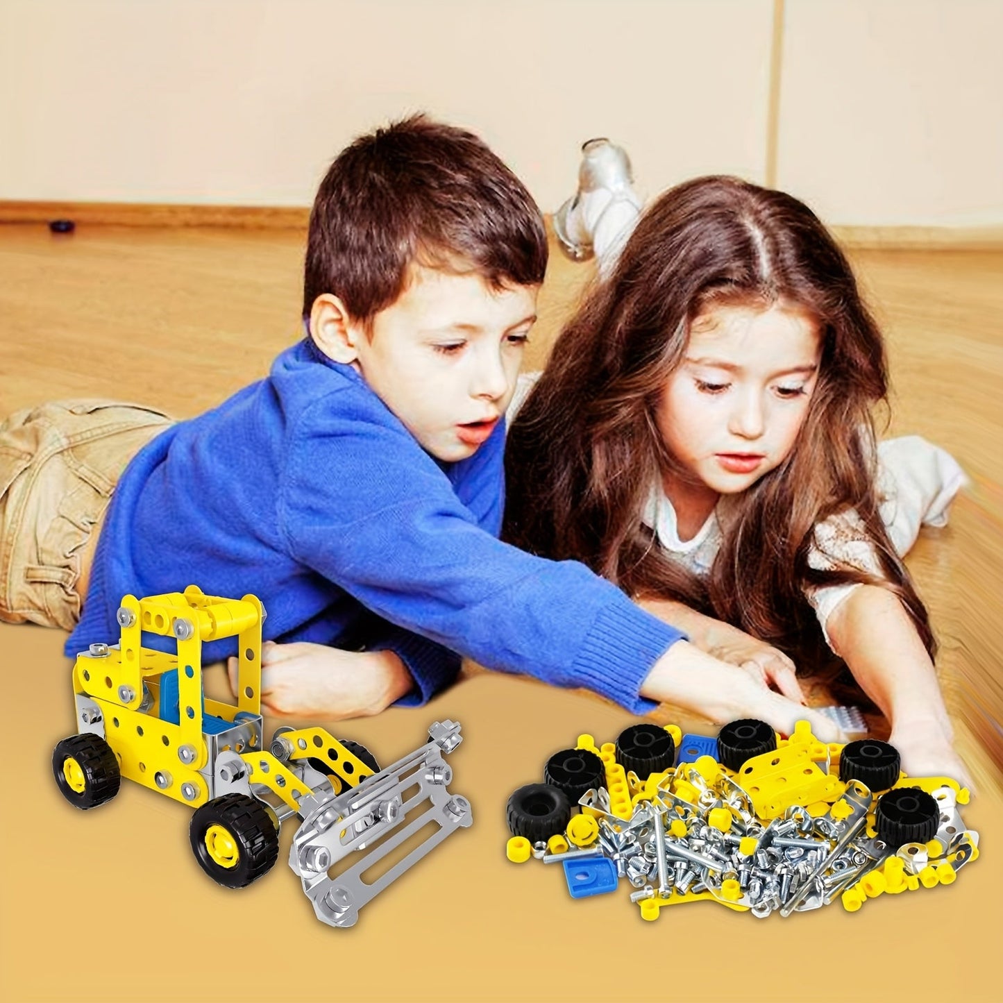 3D Metal Excavator Puzzle Building Kit for Kids - STEM Construction Vehicle Toys