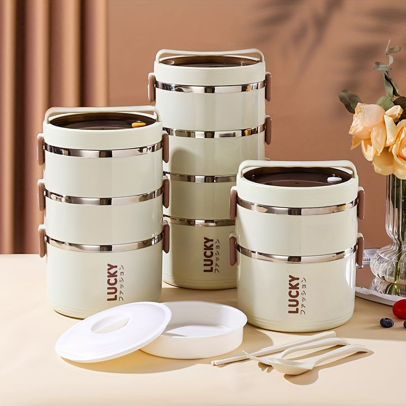 Lucky Charm Stainless Steel Lunch Box Set with Insulated Tote - Durable, BPA-Free, Perfect for School, Work & Camping