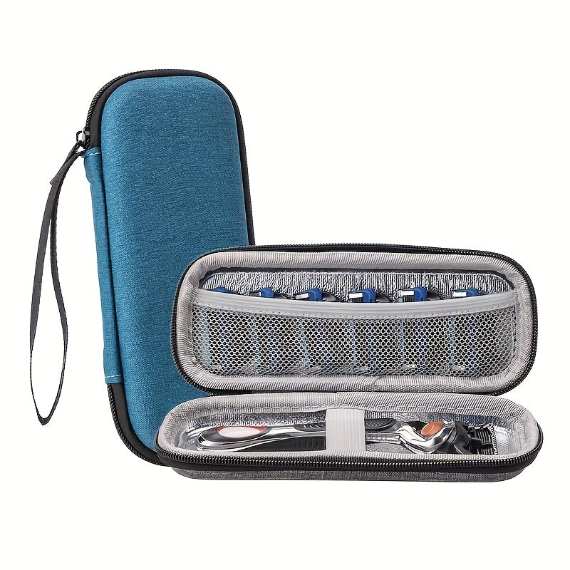 Vintage Razor Storage Bag - EVA Hard Shell & Polyester, Perfect for Shaver Organization