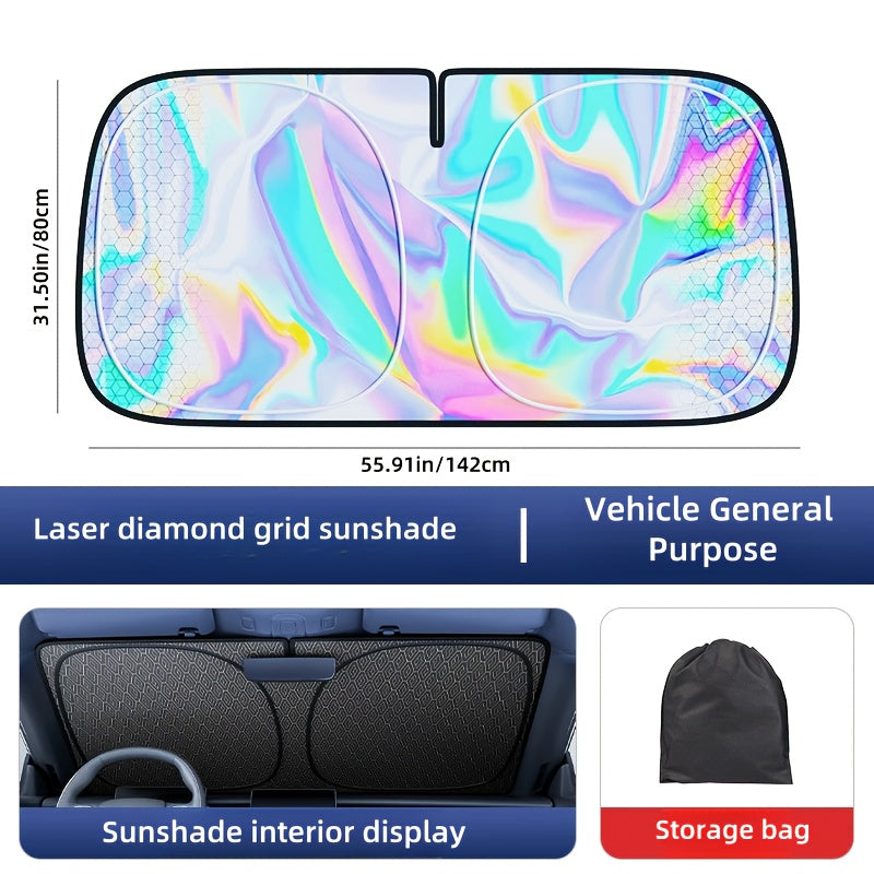 Titanium Silver Alloy Laser Sunshade for Car - UV Protection & Heat Insulation