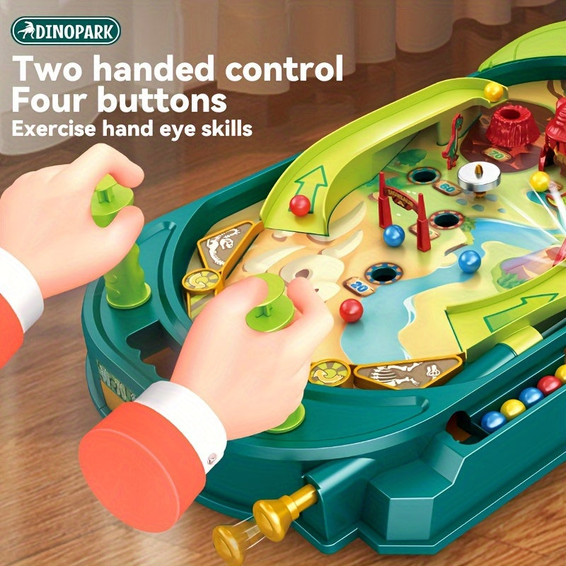 1pc Dinosaur Pinball Battle Table Game - Interactive Multi-in-1 Toy with Launch Marbles & Dinosaur Figure, Perfect STEM Gift for Kids, Skill Development