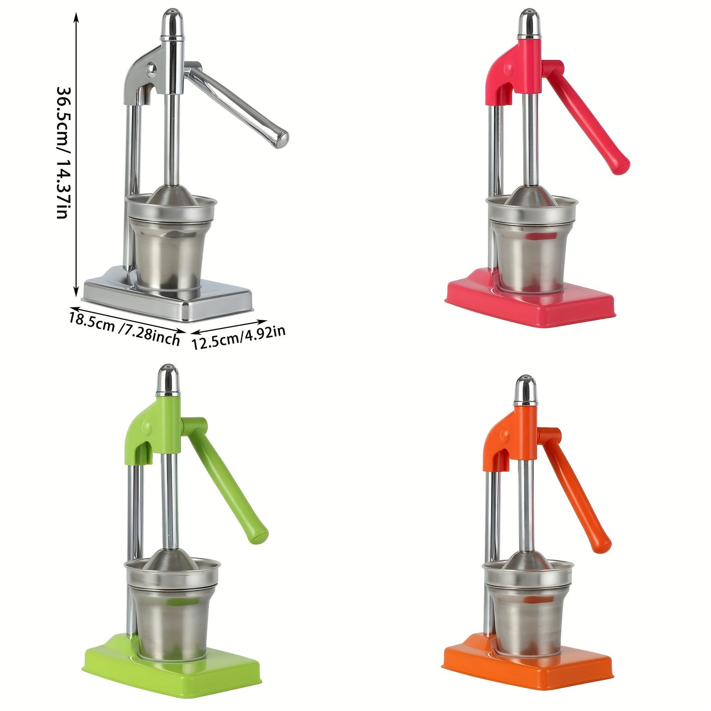 High-Yield Stainless Steel Manual Juicer, Easy-Clean & Durable for Citrus Fruits