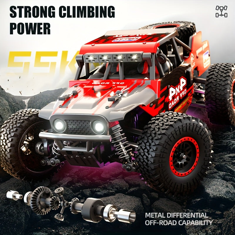 Premium SG202MAX 4WD Brushless RC Car - Metal Gears, Slip-Resistant Tires, HD Night Lights