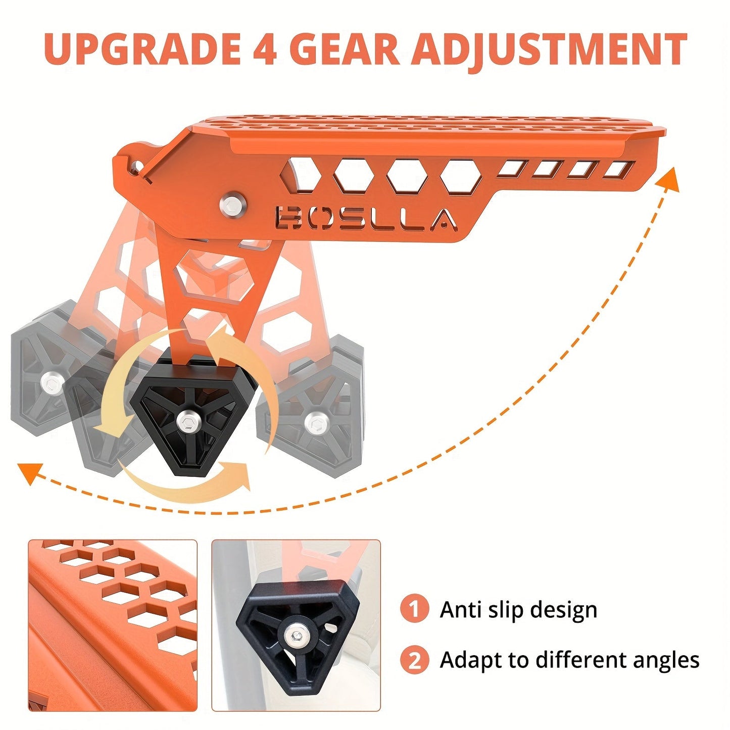 BOSLLA Folding Car Door Step - Easy Install, 204KG Load, Universal Fit