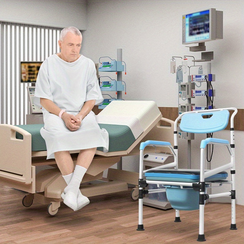Adjustable Toilet Seat with Armrests - Ideal for Elderly & Disabled