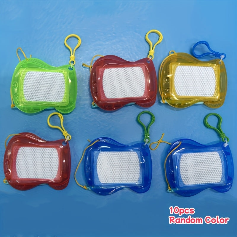 10pcs Mini Magnetic Drawing Boards with Pens & Keychains - Ideal for Party Favors & Classroom Rewards