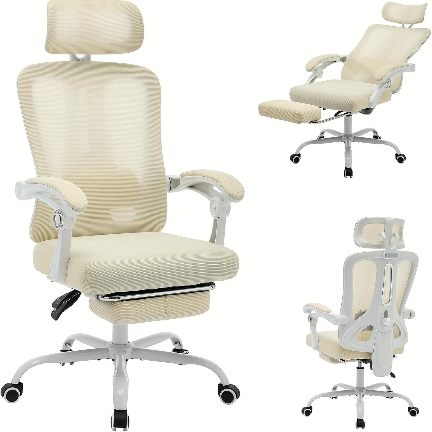 Ergonomic Office Chair with Adjustable Lumbar Support and Footrest