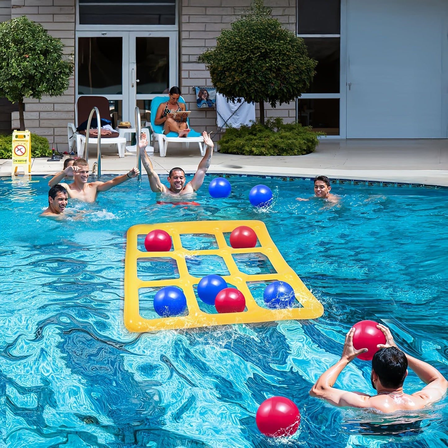 Inflatable Water Toss Game Set for Pool Parties - Fun for 2-10 Players