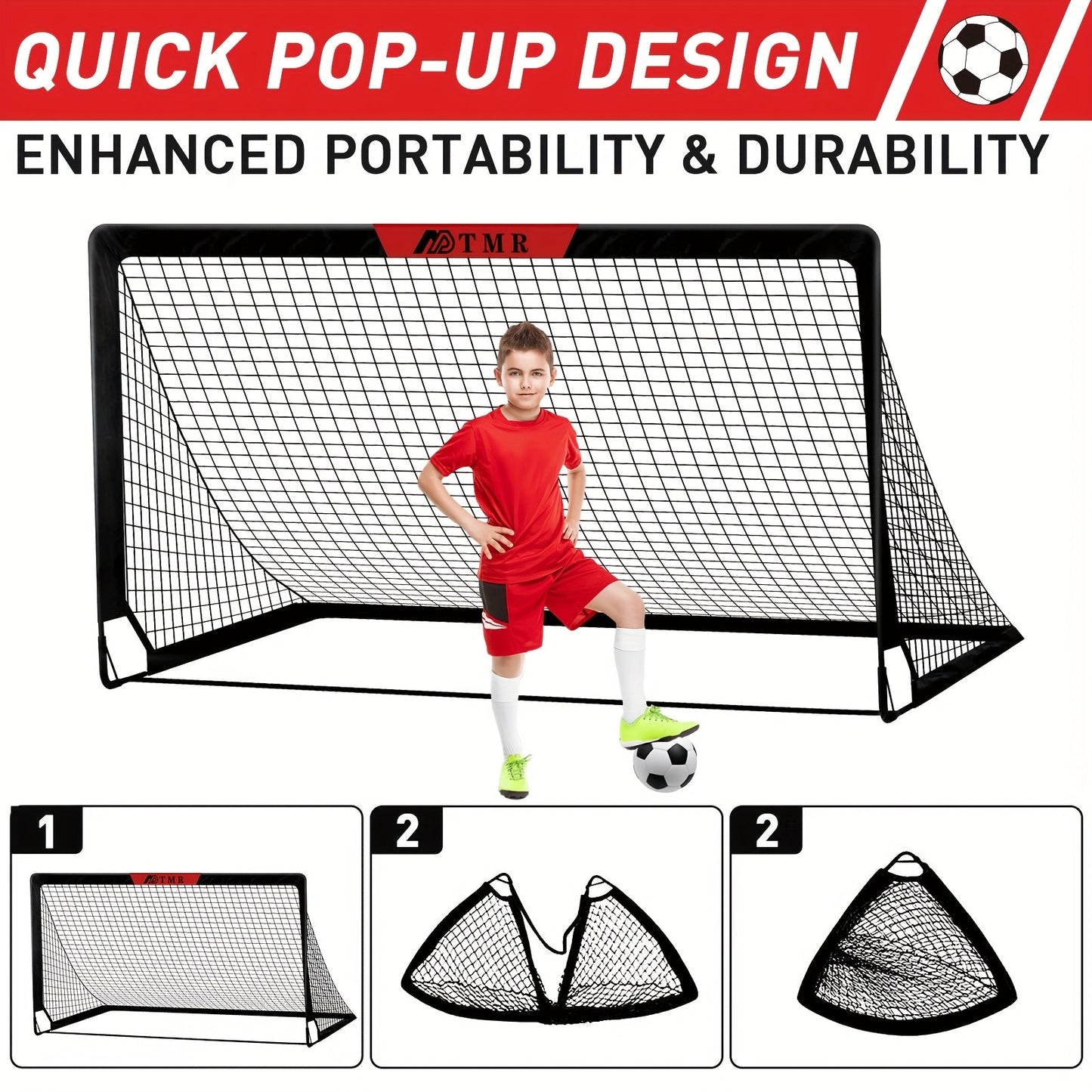 Complete Soccer Goal Set with Ball, Pump, Ladder & Cones | CENLEN